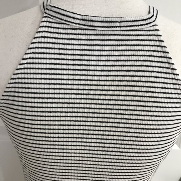 Heart & Hips White and Black Stripes Maxi Dress M - Picture 10 of 11